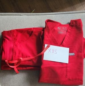Figs red ♥️ scrubs set xxs Kade pant - xxs 1-pocket top